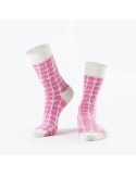 Pink checkered women\'s socks SD09 - Online store - Boutique